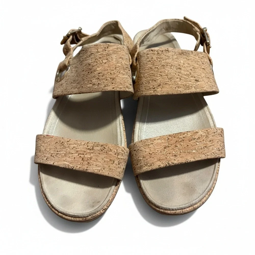 Vionic Loulee Cork‎ Sandals Women's Size 8 Wide Tan Adjustable Strap
